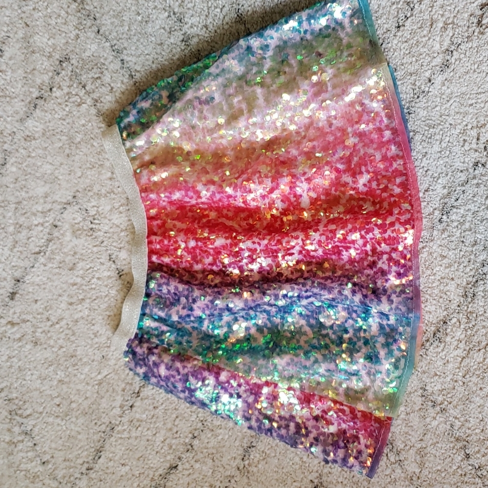 Girls Rainbow Sequin Skirt
